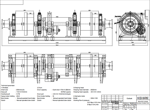 36mm-45kN Hydraulic Combined Windlass Winch GA.png